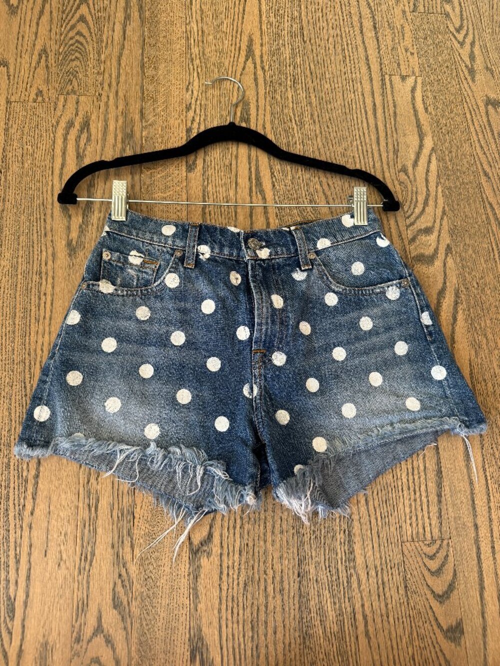 7 for All Mankind Polka Dot Denim Shorts - Size 26